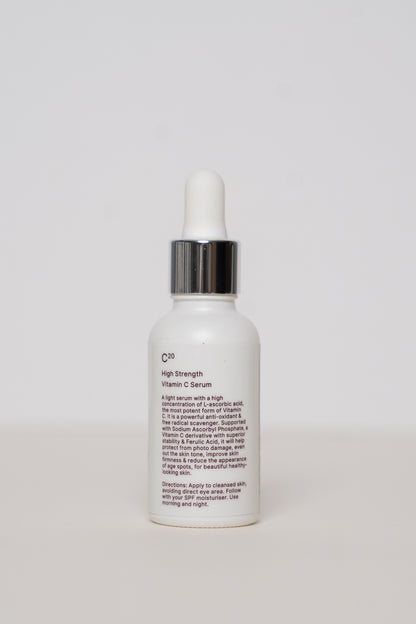 Back of the Syro Ultimate Strength Vitamin C Serum bottle showing directions and ingredients