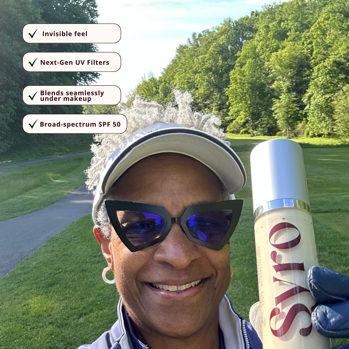 Customer applying Shield SPF 50