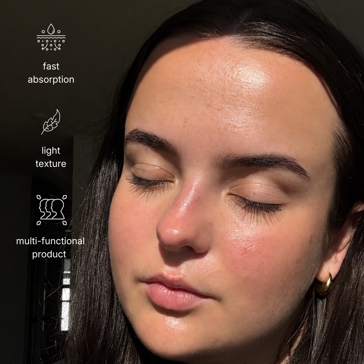 Rich moisturiser applied to the face