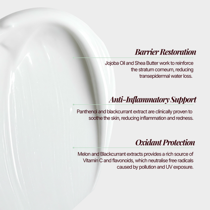 Soften cream cleanser features graphic